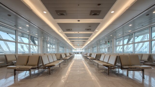 Modern airport waiting area