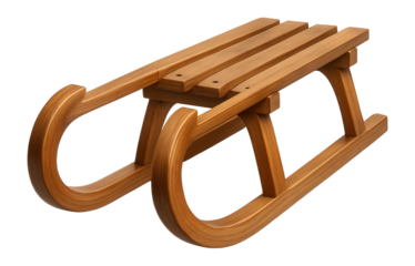 Wooden sled with elegant construction