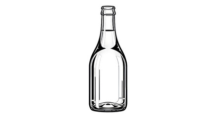 Empty glass bottle illustration