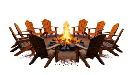 Empty wooden tables and chairs on a terrace of a relaxed outdoor cafe