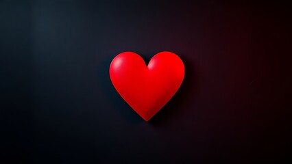 Abstract red heart symbol on textured dark background, evoking deep emotions with dramatic lighting.