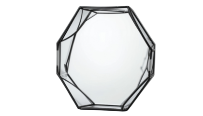 Isolated on white, a silver mirror ball and magnifying glass with a handle are tools for optical magnification