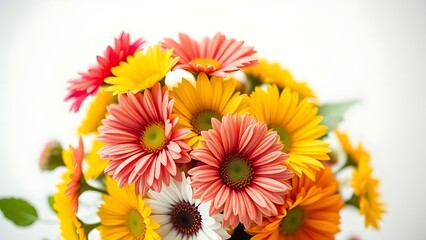 A fresh daisy bouquet arranged as a centerpiece, bathed in soft natural light.