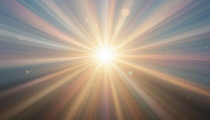 Bright summer sunlight bursts through the blue sky, creating a vibrant, sunny flare of natural sunbeams