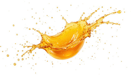 Isolated citrus fruit juice splashing into a glass, with fresh orange slices and healthy bubbles