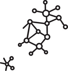 Network connection vector illustration: abstract node and line design eps silhouette