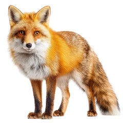 Fototapeta premium Red Fox Standing on Transparent Background