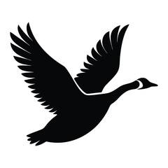 Majestic canada goose silhouette in flight majestic wildlife bird wings spread open freedom symbol
