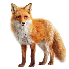 Fototapeta premium Red Fox Standing on Transparent Background