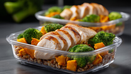 Meal cook home kitchen budget friendly grilled chicken with broccoli and roasted squash whole grain mealprep container for healthy family dining