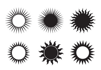 Sun icon set, Sun symbol vector
