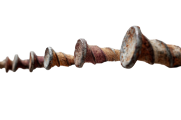 Rusty Iron Nails Close-up on Black Background