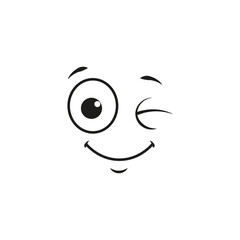 Cartoon faces. Expressive eyes and mouth  smiling  crying and surprised character face expressions. Caricature comic emotions or emoticon doodle. Isolated vector illustration icons Vector