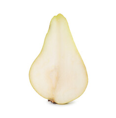 Half of ripe pear isolated on white