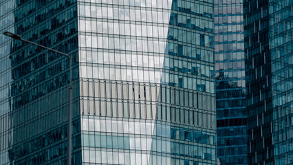 Fototapeta premium blue wall business buildings architectural background