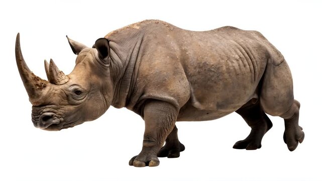 Extinct animal Javan Rhinoceros, 4k video