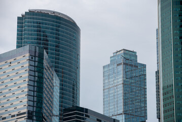 blue wall business buildings architectural background