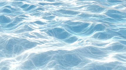 Gentle water texture featuring smooth ripple patterns and subtle reflections in pale blue tones, realistic seamless background 