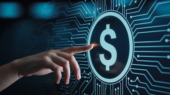 Digital finance and technology investment concept online