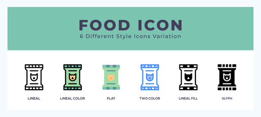 Obraz premium Pet food set of simple icons great for web. app. presentation and more.