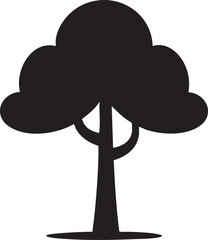 Black tree vector graphic: silhouette illustration for design projects eps