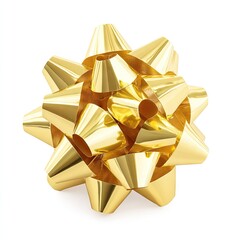 Golden gift bow, tightly wound