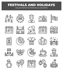 Collection of 25 Festivals and Holidays. A Celebration of Global Culture and Traditions