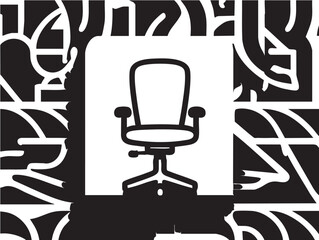 Office chair vector icon: ergonomic, adjustable, and modern design eps silhouette