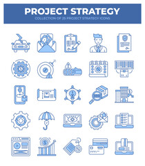 Project Strategy Icons. 25 Essential Icons for Planning and Management