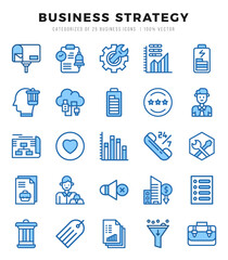 Vector Business Strategy types icon set in Two Color style. vector illustration.