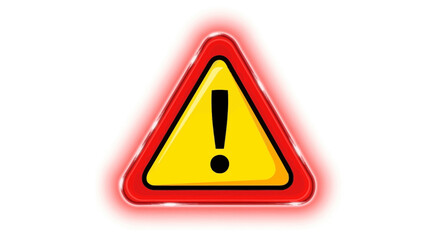 Urgent warning sign with glowing red border alerts to potential danger and emphasizes critical importance