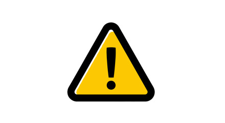 Bold yellow triangle warning sign with black exclamation mark alerts viewers to potential danger
