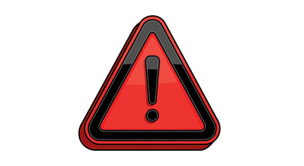 Bold red warning sign with exclamation mark alerts to danger and urgent attention needed