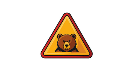 Obraz premium Alert bear warning sign symbol for wildlife caution and wilderness safety