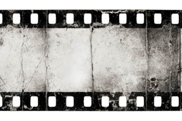 Vintage Film Strip with Grunge Texture and Transparent Background