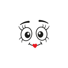 Cartoon faces. Expressive eyes and mouth  smiling  crying and surprised character face expressions. Caricature comic emotions or emoticon doodle. Isolated vector illustration icons Vector