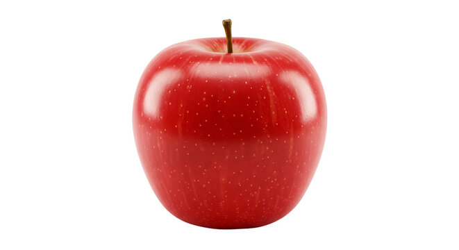 PNG Crisp red apple with a stem, vibrant and fresh, ideal for healthy eating promotions, school projects, and culinary designs, symbolizing health and nutrition isolated on white background