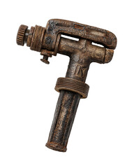 Vintage Rusty Pipe Wrench on Transparent Background