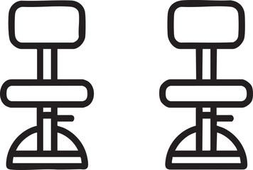 Vector icon: modern bar stool illustration for interior design and furniture concepts eps silhouette