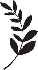 Black leaf vector illustration: botanical design element eps silhouette
