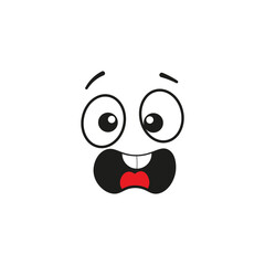 Cartoon faces. Expressive eyes and mouth  smiling  crying and surprised character face expressions. Caricature comic emotions or emoticon doodle. Isolated vector illustration icons Vector