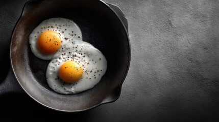 Sunnysideup eggs with cracked pepper on a plate