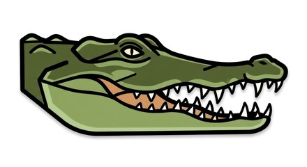 Fototapeta premium Cartoon crocodile head illustration