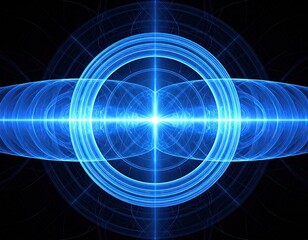 Obraz premium Abstract Quantum Computing Neon Glow