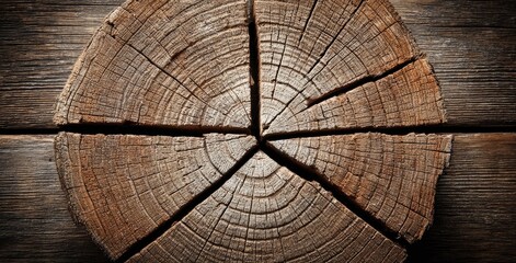 Fototapeta premium Close-up of a sectioned tree stump