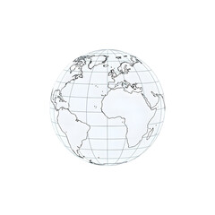 globe on white background