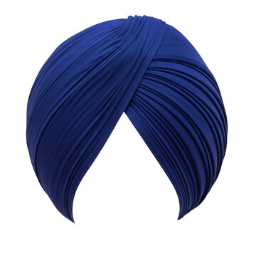 Blue Sikh turban or Dastar as a traditional religious headwear of Sikhism from Punjab India