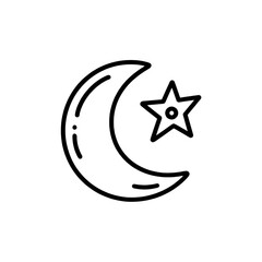 Celestial Symbol Digital Outline on transparent background