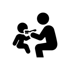 Brushing Child's Teeth Icon