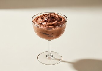 Elegant dark chocolate mousse served in a stemmed glass dessert cup